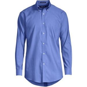 Lands' End Blue Dress Shirt Classic Button-Down French Blue